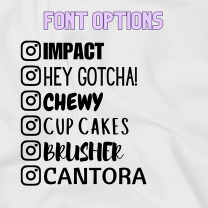 Font options - Custom Instagram Handle
