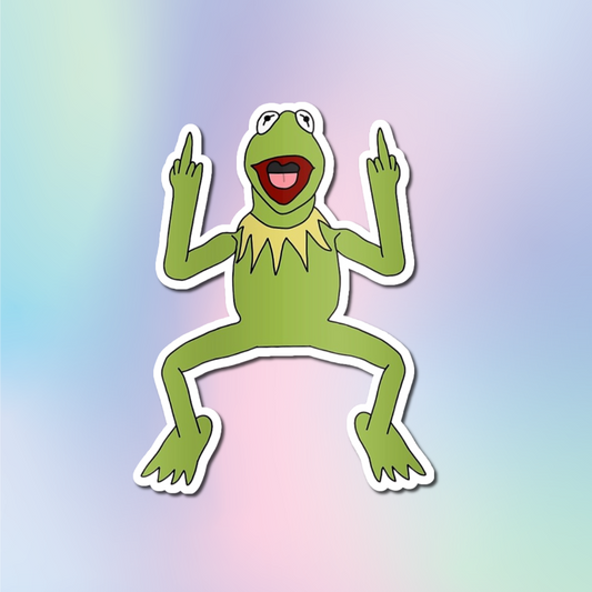 Kermit Middle Finger Sticker